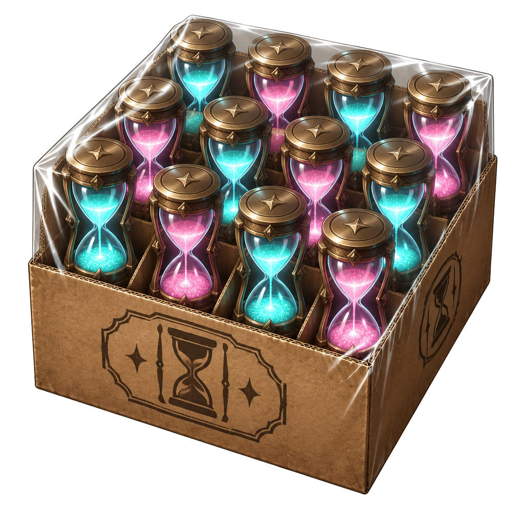 Crate of 12 hourglasses
